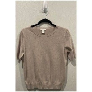 H&M Round Neck Short Sleeve Grey Sweater